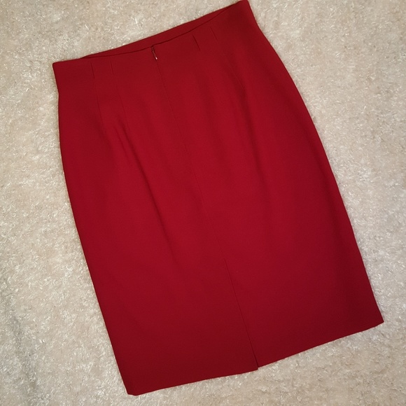 Talbots Red Wool Pencil Skirt - Picture 2 of 7